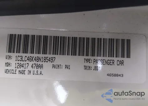 2008 Chrysler Sebring Lx из США, поврежденный, VIN 1C3LC46K48N185497